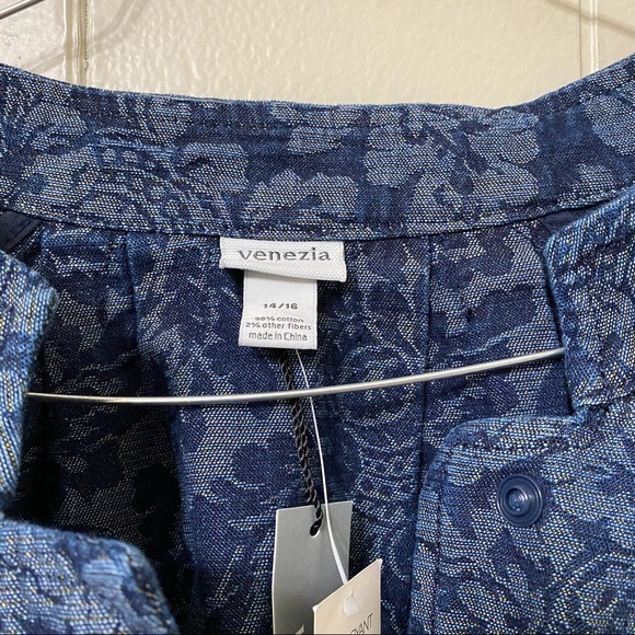 Venezia 14/16 Blue Floral Denim Snap Button Jacket - Picture 8 of 11